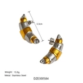 Boucles d'oreilles croissant bicolores en acier inoxydable plaqué or et argent, 3,3cm - Style Lune