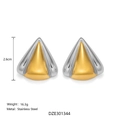 Boucles d'oreilles étoiles bicolores en acier inoxydable plaqué or 18 carats et argent - Style Carambole