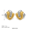 Boucles d'oreilles bicolores en acier inoxydable plaqué or 18k en forme d'étoile - Forme de Losange