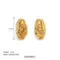 Irregular textured gold stainless steel twist earrings, 3.1cm height and 16.1g weight - Irregular Lava Texture Studs (Style A)
