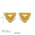 Minimalist 18k gold plated stainless steel triangle earrings with 2.7cm length - Triangle Stud Earrings (Style D)