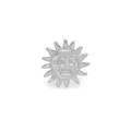 Minimalist 18K silver-plated titanium steel sun-shaped ear cuff with embossed sun pattern - Silver Sun (Single-Left)