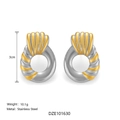 Boucles d'oreilles étoile en acier inoxydable bicolore plaqué or 18k avec mesures - Style Créole