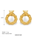 Boucles d'oreilles créoles torsadées 18k en acier inoxydable, design de 2,8 cm - Boucles d'Oreilles Créoles Torsadées (Style H)