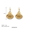 Orecchini a cerchio a conchiglia in acciaio placcato oro 18k con cristalli colorati - Orecchini Capasanta con Strass Colorati (DZE500230)