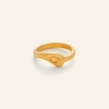 Minimalist 18k gold plated stainless steel ring with modern organic curved design - US 6 / Tai Chi Style-Gold