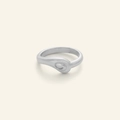 Minimalist 18k gold plated silver tone stackable ring featuring a sleek vortex design - US 6 / Tai Chi Style-Silver