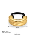 Elastico per capelli geometrico in acciaio inossidabile placcato oro 18k con cordino - Oro (Grande)
