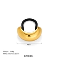 Polsino per coda di cavallo in acciaio inossidabile placcato oro 18k con elastico nero - Oro (Extra Grande)
