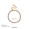 18k vergoldetes Edelstahl-Tennisarmband mit 2mm lila Zirkonia-Steinen und K18-Gravur - 17+5cm / Lila Armband