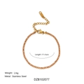 18k vergoldetes Tennisarmband mit rosa Strasssteinen und verstellbarem Verschluss - 17+5cm / Champagner-Armband