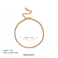 18K vergoldete Edelstahl-Tenniskette mit 2mm orangen Steinen, Länge 21+4cm - 21+4cm / Champagner Fußkettchen