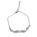 Elegant silver bracelet with cat eye stones and sparkling zircons in a minimalist style - Silver