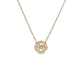 Collier trèfle doré élégant avec incrustation en nacre blanche et cristal brillant - Or