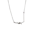 Elegant silver knotted necklace with sparkling rhinestones in a barbed wire design - Silver