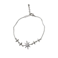 Elegante pulsera de estrella plateada con circonitas brillantes y cierre ajustable - Plateado