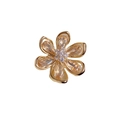 Eleganter champagnefarbener Kristall-Blumenanstecker in Gold für modische Damen - Gelb