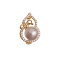 Squisita spilla a forma di zucca con perla bianca e strass scintillanti da donna - Stile Spilla Zucca Perla Traforata Strass / Oro