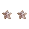 Pendientes de estrella bohemios con cristales púrpura y perlas sobre fondo blanco - 37# Pendientes De Botón De Estrella de Cristal Completo