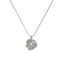 Collier étoile en argent avec cristaux brillants et trois perles blanches élégantes - Collier Feu d'Artifice Perle Zirconia Argent