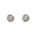 Boucles d'oreilles feux d'artifice avec perles et diamants en fini argenté luxe - Boucles d'Oreilles Feu d'Artifice Perle Zirconia Argent