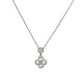 Collier trèfle à quatre feuilles en argent avec cristaux de zircone et design multicouche - Collier Trèfle Zirconia Argenté / Argent