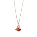 Collier avec pendentif gourde dorée serti d'un zircon rouge et d'un nœud - Collier Calebasse Noeud Zirconia Rouge