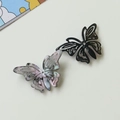 Detailed macro view of hollow butterfly acetate charms for DIY jewelry and hair accessories - Black Purple