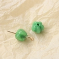 Macro shot of green lily of the valley glass beads for DIY jewelry hair accessories - 1 Piece / Green