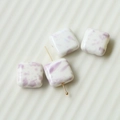 Macro view of square ceramic beads with purple ink splatters for handmade jewelry - Purple (112#)