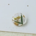 Pendentif rond en résine avec fleurs séchées jaunes et feuille d'or pour bijoux DIY - Pendentif avec Trou / Campanule