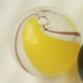 16mm yellow spiral gradient lampwork glass bead for DIY jewelry and hair accessories - Yellow Spiral Style (43#4)