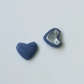 Détails de boutons en denim en forme de cœur avec supports de base en métal argenté - Style Cœur