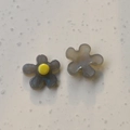 Detailed macro view of translucent jelly flower resin charms for DIY jewelry and crafts - 1 Piece / Iron Grey