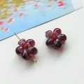 Macro detail of translucent purple glass flower beads for DIY jewelry making and accessories - 1 Piece / Grape Purple