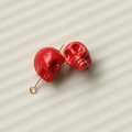 Gothic bright red resin skull charms with gold metal pins for DIY creative jewelry making - Red