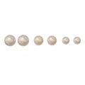Trois paires de perles rondes blanches élégantes de tailles variées avec un éclat brillant - Blanc