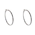Grandi orecchini a cerchio in argento minimalisti con design in metallo sottile - Cerchio Grande in Metallo Smaltato / Argento