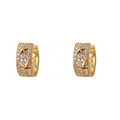 Elegant gold plated star huggie hoop earrings with sparkling micro pavé cubic zirconia - Gold