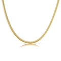Klassische 18K vergoldete Schlangenkette aus Edelstahl mit polierter Oberfläche - 16+2 Zoll / Gold Breite Flache Schlange