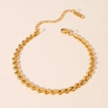 Detail van 18k vergulde hartjesarmband met verstelbare verlengketting en karabijnsluiting - Hart Kettingarmband