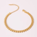 Elegantes 18k vergoldetes Edelstahl-Armband mit Weizenkette und verstellbarem Verschluss - Weizenähre Textur Stil