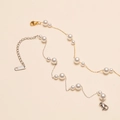 Eleganteres 18k vergoldetes Edelstahlarmband mit glänzenden Süßwasserperlen für Damen - Goldenes Armband (JZ-B253182G)