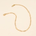 Elegante 18K vergoldete Edelstahl Büroklammerkette Fußkettchen mit Karabinerverschluss - 2.6mm Büroklammer-Kette Fußkettchen