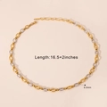 Zweifarbige Halskette aus Gold- und Silber-Edelstahl mit 6,5mm Gliedbreite und Karabiner - Zweifarbige Halskette (JZ-N250352GS) / 6.5mm Breite