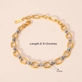 Zweifarbiges Gliederkette-Armband aus Edelstahl in Gold und Silber, 6,5mm Breite - Silber Gold Armband (JZ-B250352SG) / 6.5mm Breite