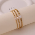 18K vergoldetes Perlenarmband-Set mit Süßwasserperlen in 2mm 3mm und 4mm Größen - Goldperlen Mit Einzelner Perle (2mm)