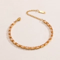 Elegant gold bracelet featuring champagne rectangular zircons with a secure lobster clasp - Champagne Style (Style 09)