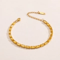 Elegant gold bracelet featuring rectangular yellow zircon stones with lobster clasp - Yellow Style (Style 12)