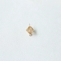 Macro shot of gold hollow rhombus lantern earring with pearl bead on white background - Rhombus Hollow Style (4710493690779) / Gold